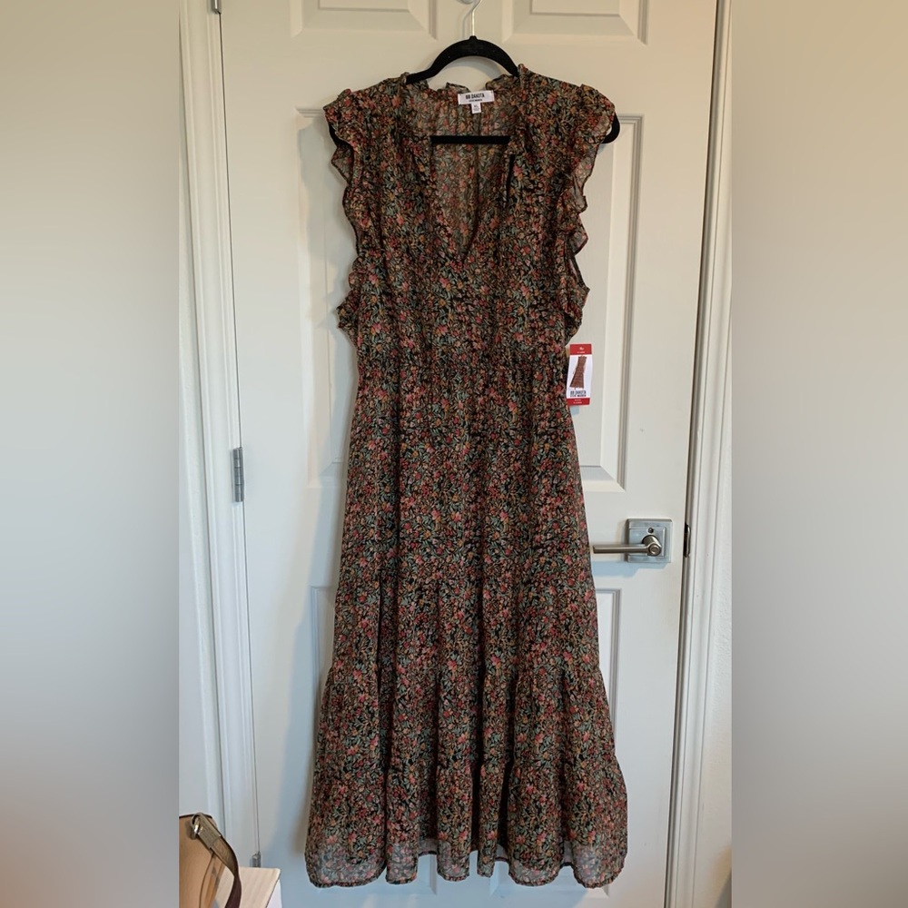 BB Dakota Ditsy Women's Chiffon Midi Dress XL